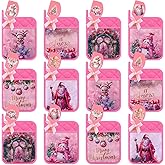 Reallnaive 24 Pcs Pink Christmas Pot Holders and Silicone Spatula Gift Christmas Hot Pads with Pocket Xmas Scraper with Wooden Handle Heat Resistant Oven Mitt Cookie Bag for Baking Cooking(Cute)