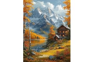 MOOHUE 14CT Counted Cross Stitch Kits for Adults Mountain Flowers Advanced Stamped Cross Stitch Kits for Adults (Mountain 2)