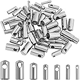 UNICRAFTALE 70pcs 7 Sizes Column Cord Ends - 304 Stainless Steel End Caps 1-4mm Tube Leather Terminators - Vacuum Plating for DIY Jewelry Making, Stainless Steel Color