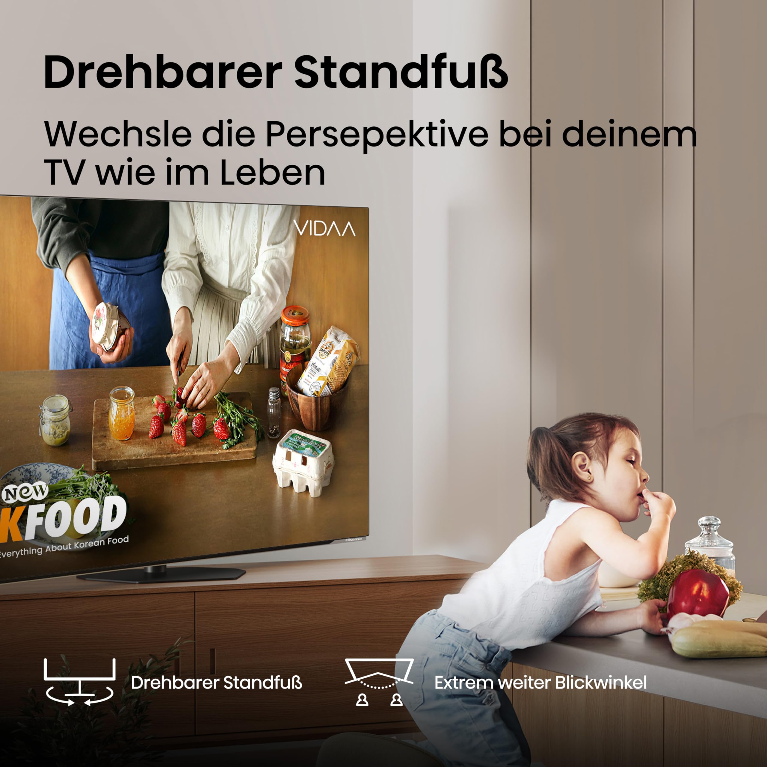 Hisense 65A85Q 164cm (65 Zoll) Fernseher, 4K UHD OLED Smart TV,120Hz, HDMI 2.1, Game Mode Pro, AMD FreeSync Premium, Dolby Vision IQ & Atmos, Bluetooth, Alexa Built-in, Schwarz, [2025] 6