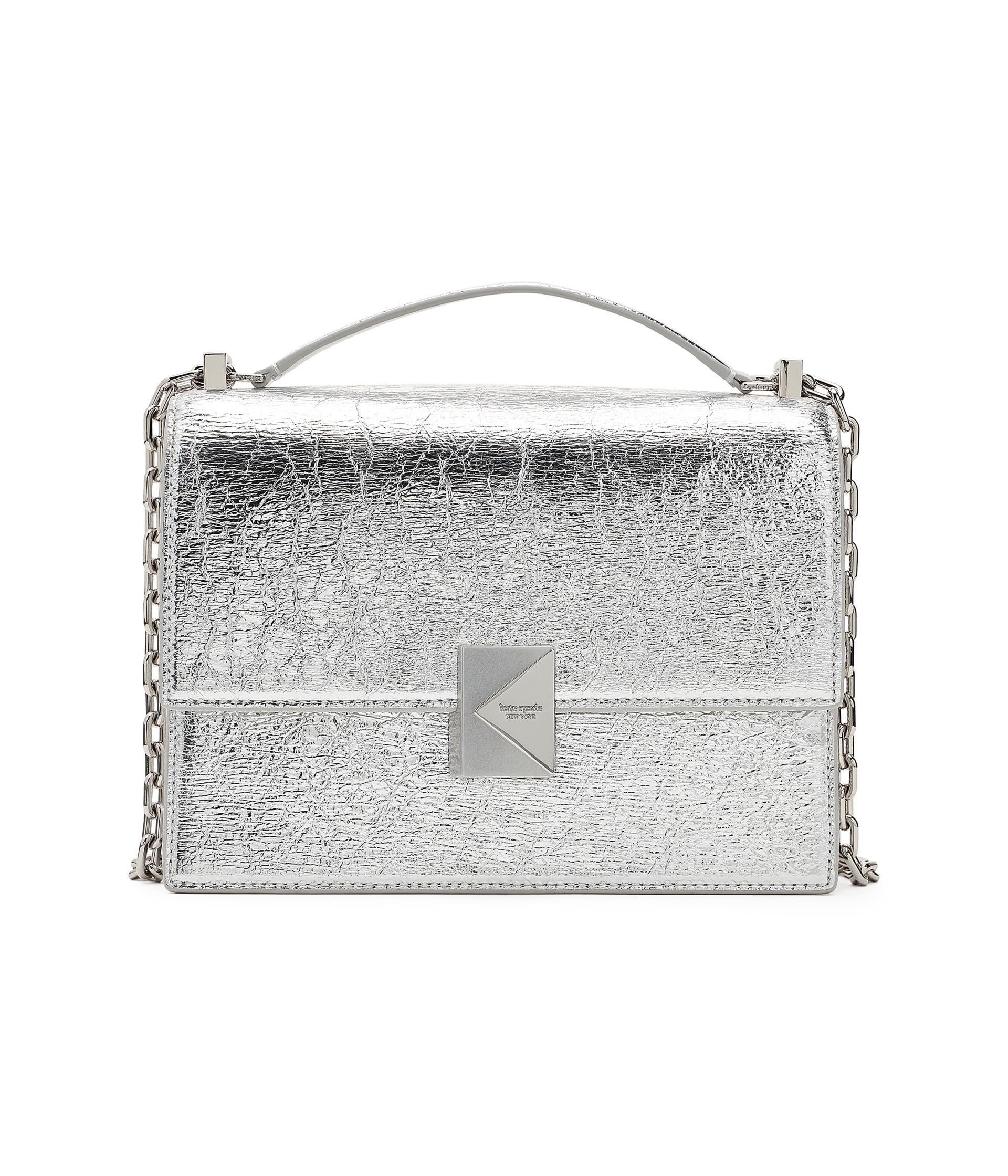 kate spade new york Deco Crinkle Metallic Leather Chain Shoulder
