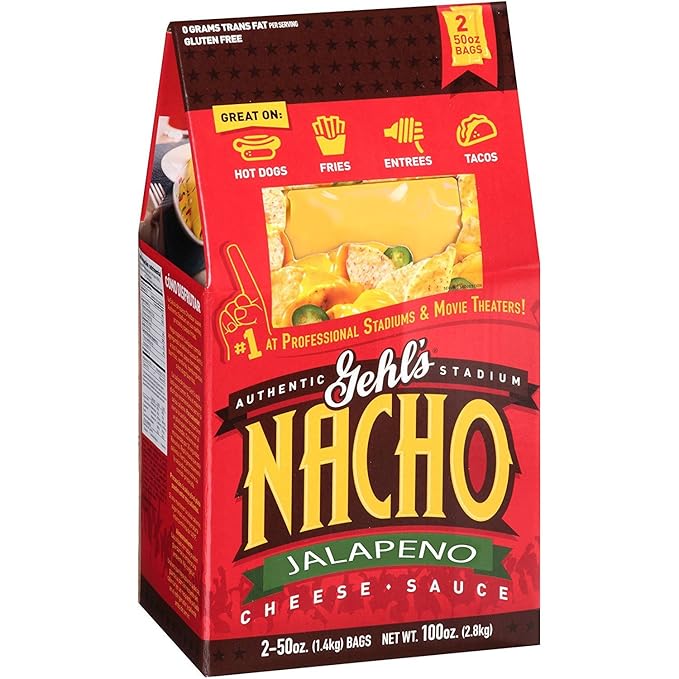 Gehls Authentic Stadium Jalapeno Nacho Cheese Sauce 2 Bags 50 Ounces Each Amazon Com Grocery Gourmet Food