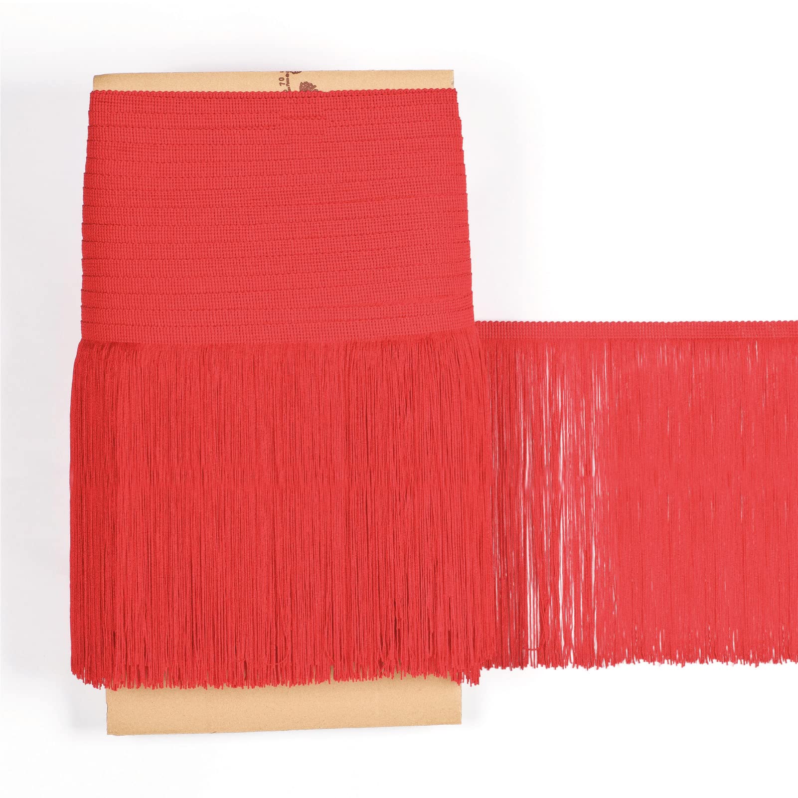TEXTEX = Cuquillo Fringe for Sewing Flamenco and Sevillana. Composition Rayon 100%. Length of 30 cm. 5m Pieces. (Poppy red)