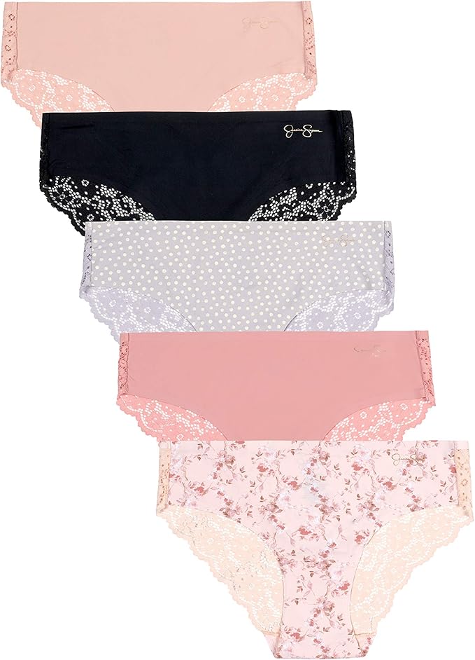 Jessica Simpson Women's Seamless No Show Hipster Panties Underwear