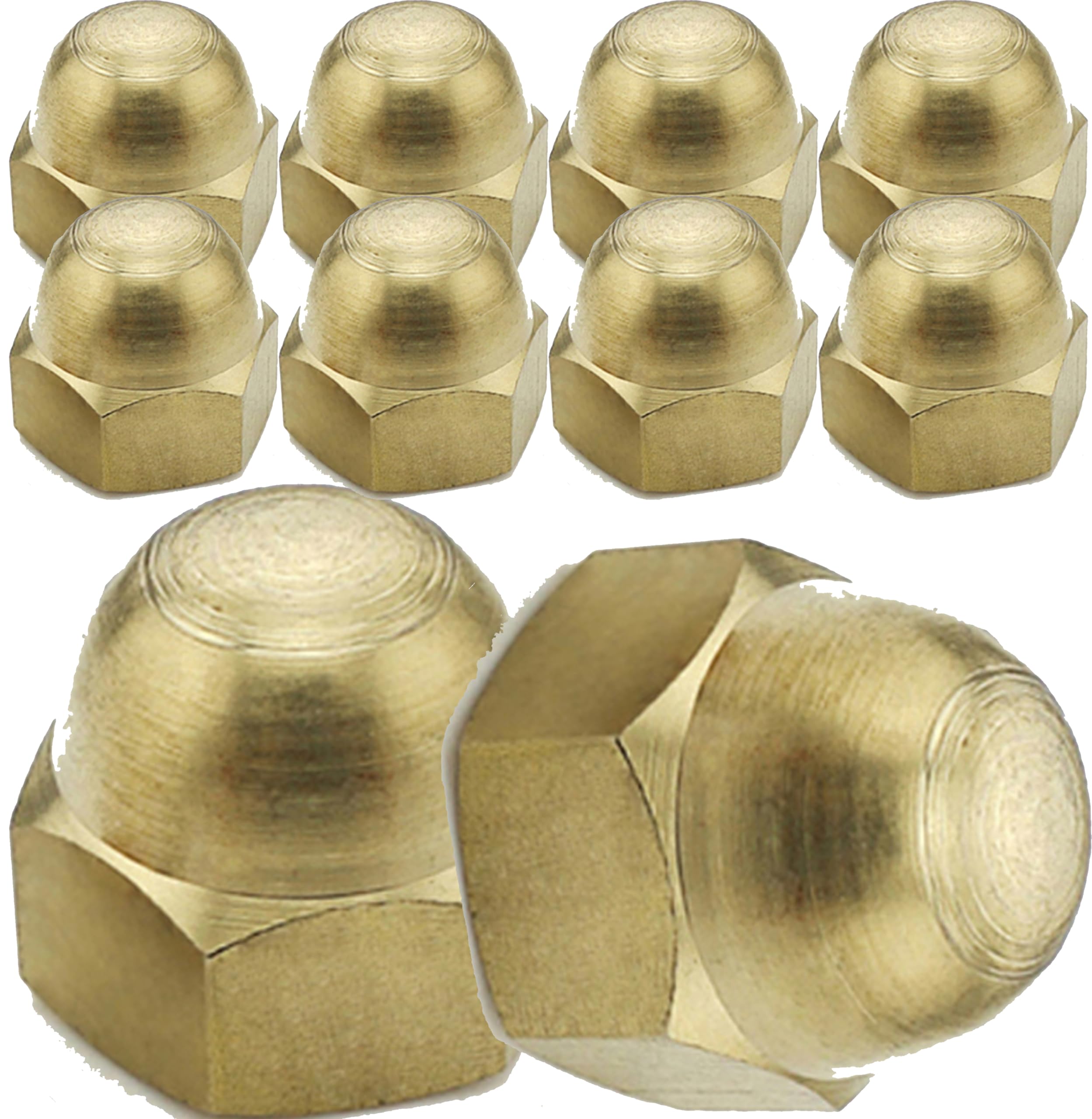 M6 Brass Dome Nuts (Pack of 10)