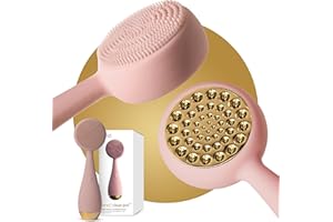 PMD Clean Pro Gold - Smart Facial Cleansing Device with Silicone Brush & 24K Gold ActiveWarmth Anti-Aging Massager - Waterpro