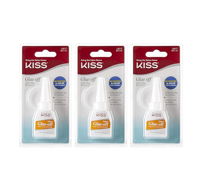 KISS GlueOff Nail Glue Remover BK116 (3 Packs) Beauty