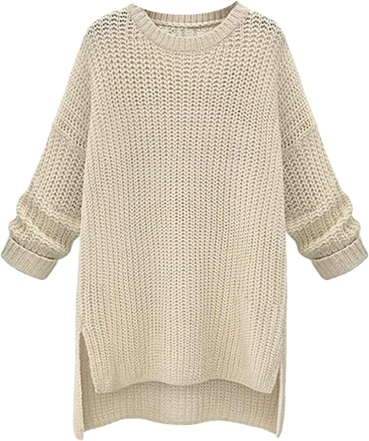 cable knit long sleeve sweater