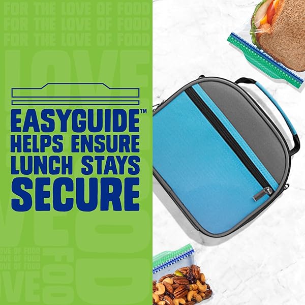 ZIPLOC SANDWICH AND SNACK BAGS WITH EASYGUIDE TEXTURE, PLASTIC STORAGE BAGS WITH GRIP ‘N SEAL TECHNOLOGY, 105 BAGS TOTAL