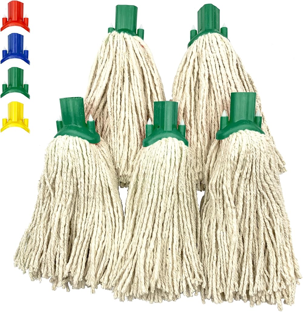 TDBS Mop Heads Replacement Colour Coded Self Threading 5 Pack Green No.12 PY