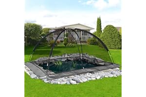 OKAYES Pond Net Dome, 13x17ft Pond Cover Tent, Pond Netting for Koi Ponds Garden Cover Protective Tent Dome, Pond Covers for Outdoor Ponds, Fish Pond Net Cover Dome, Pond Net Cover with Zipper