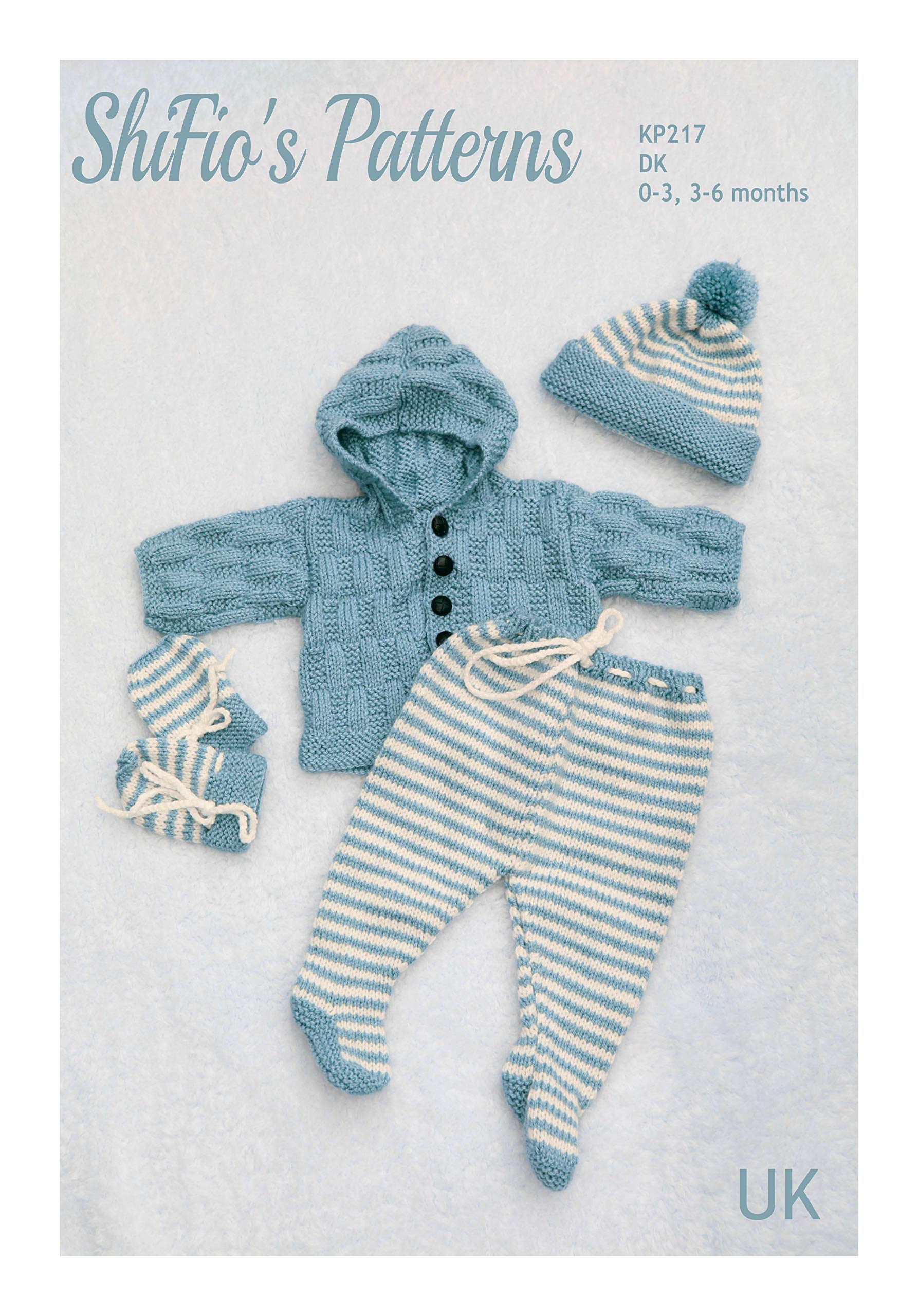 Knitting Pattern for Babies Hooded Matinee Jacket, Leggings, Hat and Mittens, 0 to 3 Months and 3 to 6 Months, Knitted Baby Pattern, Double Knitting, KP217
