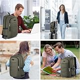 VSNOON Anti-Theft Laptop Backpack 15.6-17.3 inch USB Lock Water Resistant Green view 7