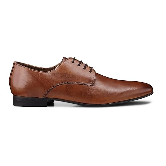 Another A Herren Derby-Schnürschuh für Herren, braune Oxford Leder Schnürer