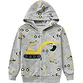 Toddler Boys Hoodies Excavator Sweatshirt Baby Boys Jacket Zipper Hoodie Top Kids Coat Winter Long Sleeve Hooded Shirts 1-7T