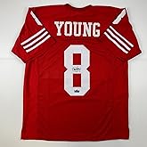 Facsimile Autographed Steve Young San Francisco Red Reprint Laser Auto Football Jersey Size Men's XL
