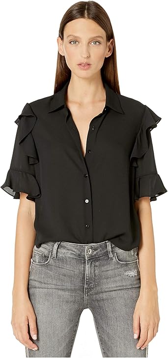 black top with ruffles