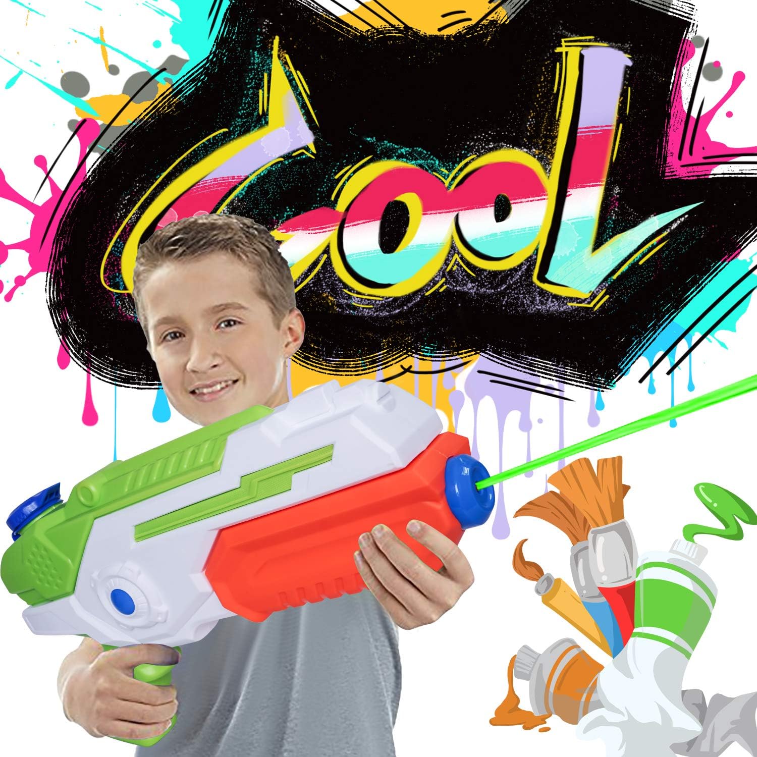 MOZOOSON Water Gun for Kids, 2x1000ccc Super Squit Water Soaker Blaster Pool Water Toys for Kids Outdoor Fighting Play Beach Sand: Toys & Games
