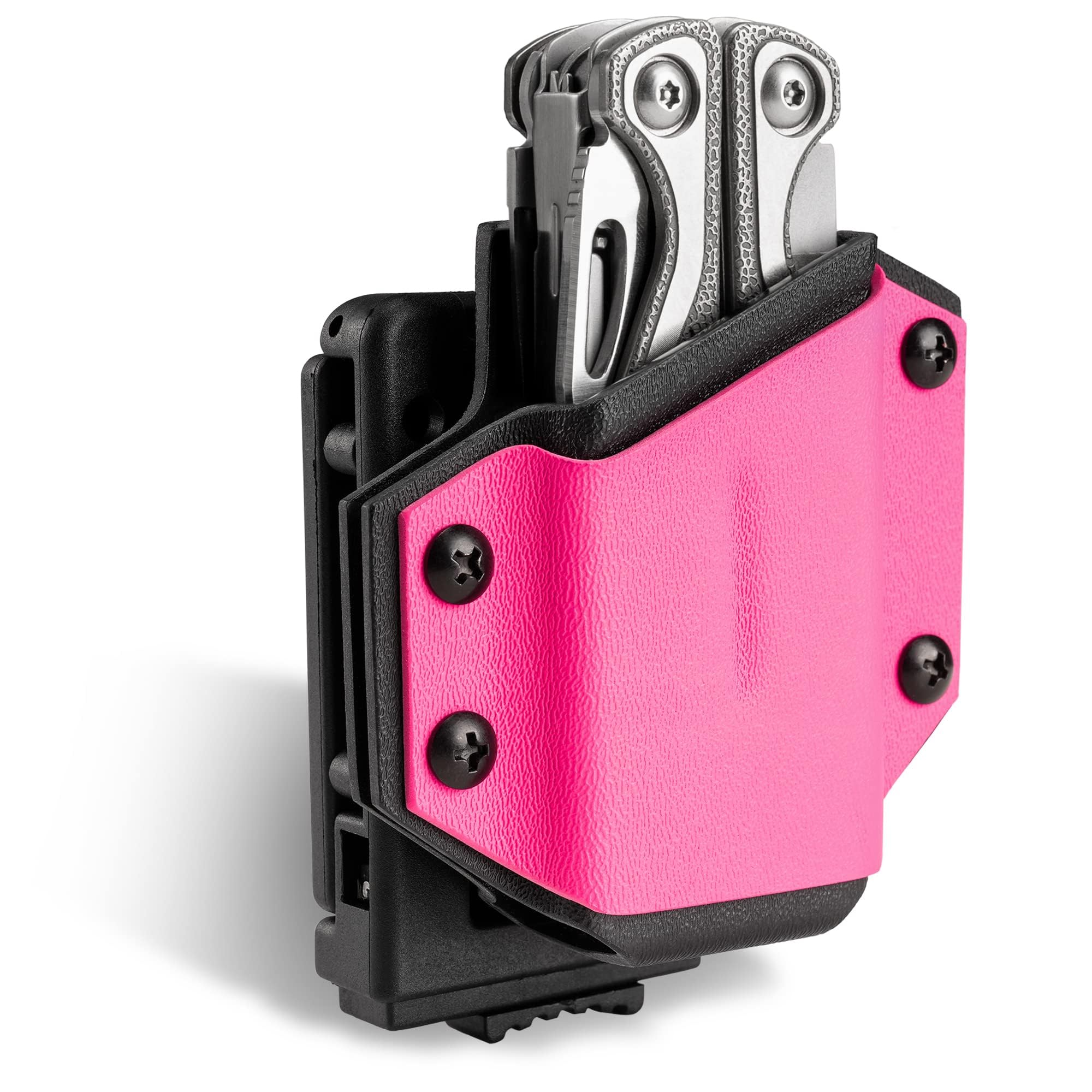 TACTICAL_GEEK TX1 Holster for Leatherman Multitool Sheath, Universal EDC Multi Tool Sheath, Adjustable Holder with Back Clip for Belt, Multi-Tool not Included, Pink