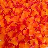 ARTIFIPLANT Separated 1000 PCS Artificial Gradient Orange Red Rose Petals, Sunset Flower Petals,Orange Flower Girl Petals for Wedding Decor,Romantic Night for her Set(Ready-to-use)