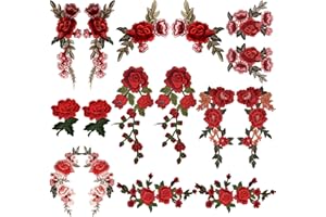 Coopay 16 Pieces Multifarious Embroidery Lace Flower Applique Sew On Patches DIY Collar Bust Dress Bag Shoes