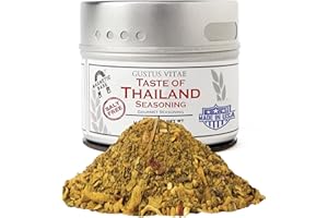 Taste of Thailand Seasoning | Non GMO Verified | Magnetic Tin | Spice Blend | 1.4oz | Crafted in Small Batches by Gustus Vitae | #28
