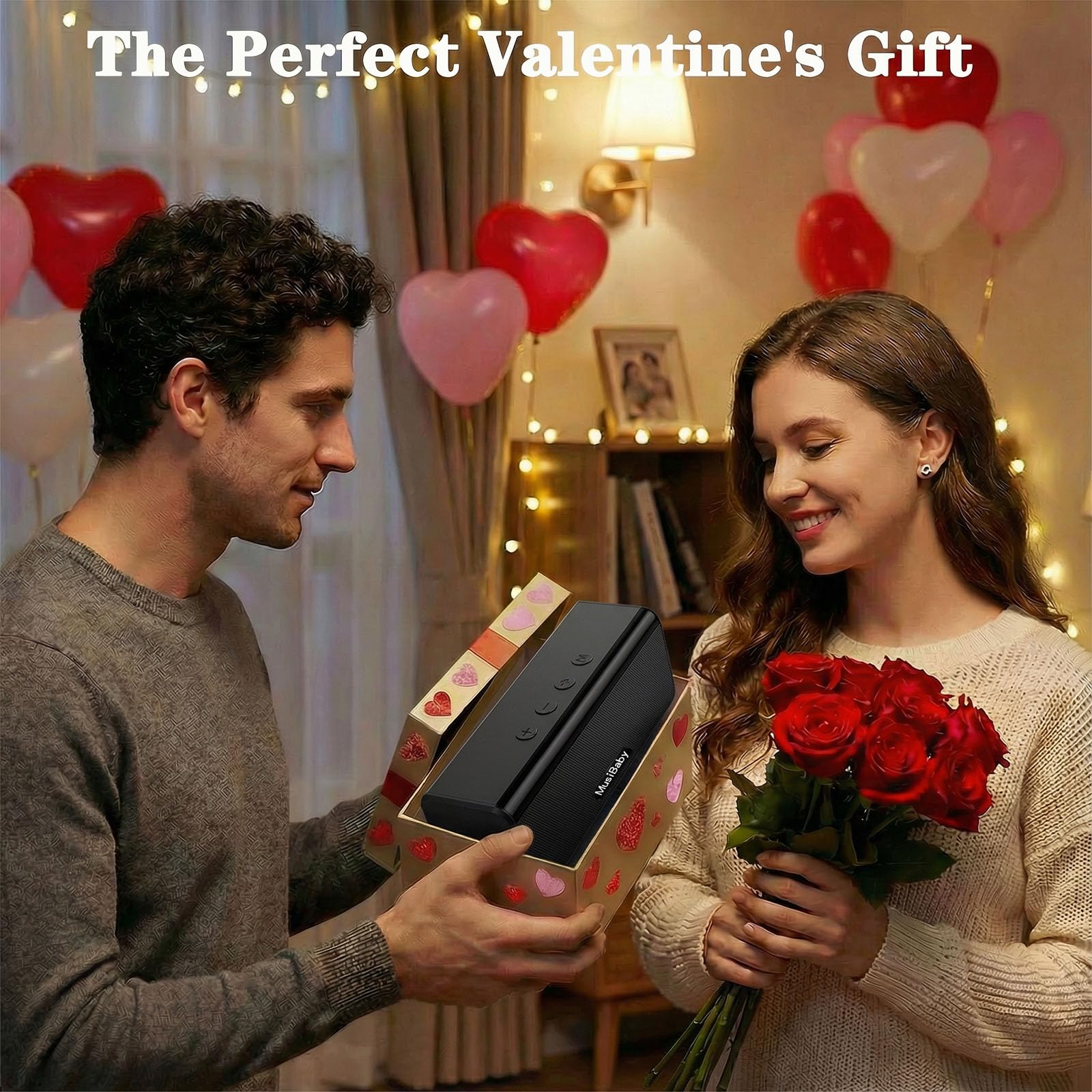 Bluetooth Speaker, MusiBaby M71 Speaker, IPX5 Stereo Sound Waterproof Portable Speakers, Dual Pairing, 24HRs Playtime for Indoor/Outdoor - Black