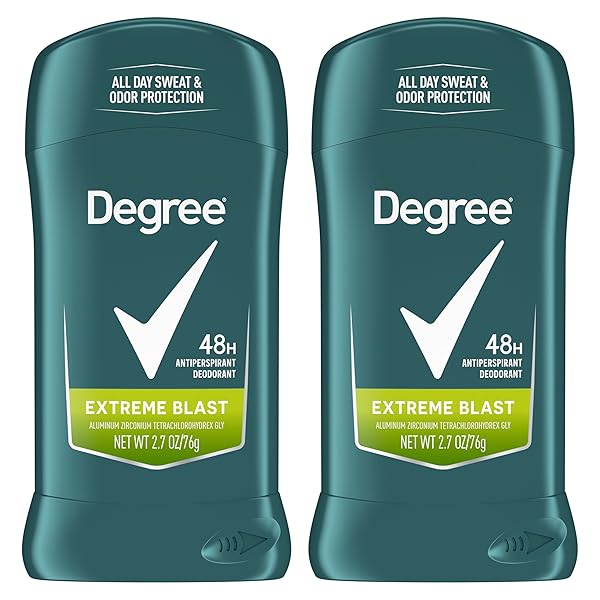 DEGREE MEN ORIGINAL PROTECTION ANTIPERSPIRANT DEODORANT EXTREME BLAST TWIN PACK 48-HOUR SWEAT AND ODOR PROTECTION ANTIPERSPIRANT FOR MEN 2.7 OZ