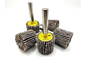 Pro-Graad SuperGrindz 5 Pack 1" x 1" x 1/4" 40 Grit Aluminum Oxide Shank Mounted Abrasive Flap Wheels, Ideal for Metal, Wood, Grinding, Blending, Polishing, Rust & Paint Removal