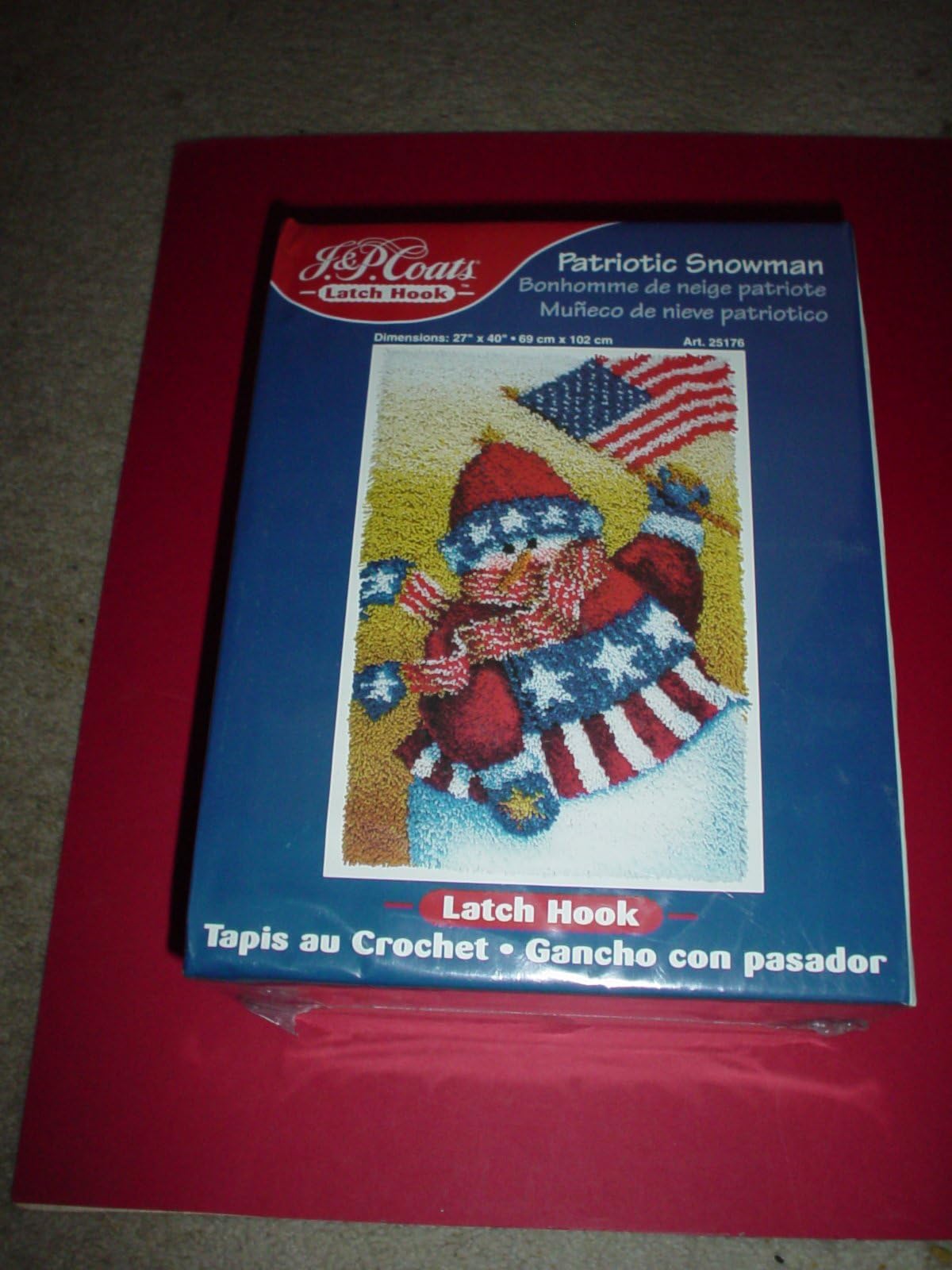 J & P Latch Hook Patriotic Snowman (27" x 40")
