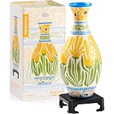 PieceRelax 3D Puzzle Vase for Adults to Flower Arrangement and Home Decoration Made By 160 Curved and Translucent Plastic Puzzle Pieces - Summer Blossom, for Mom [S1041]