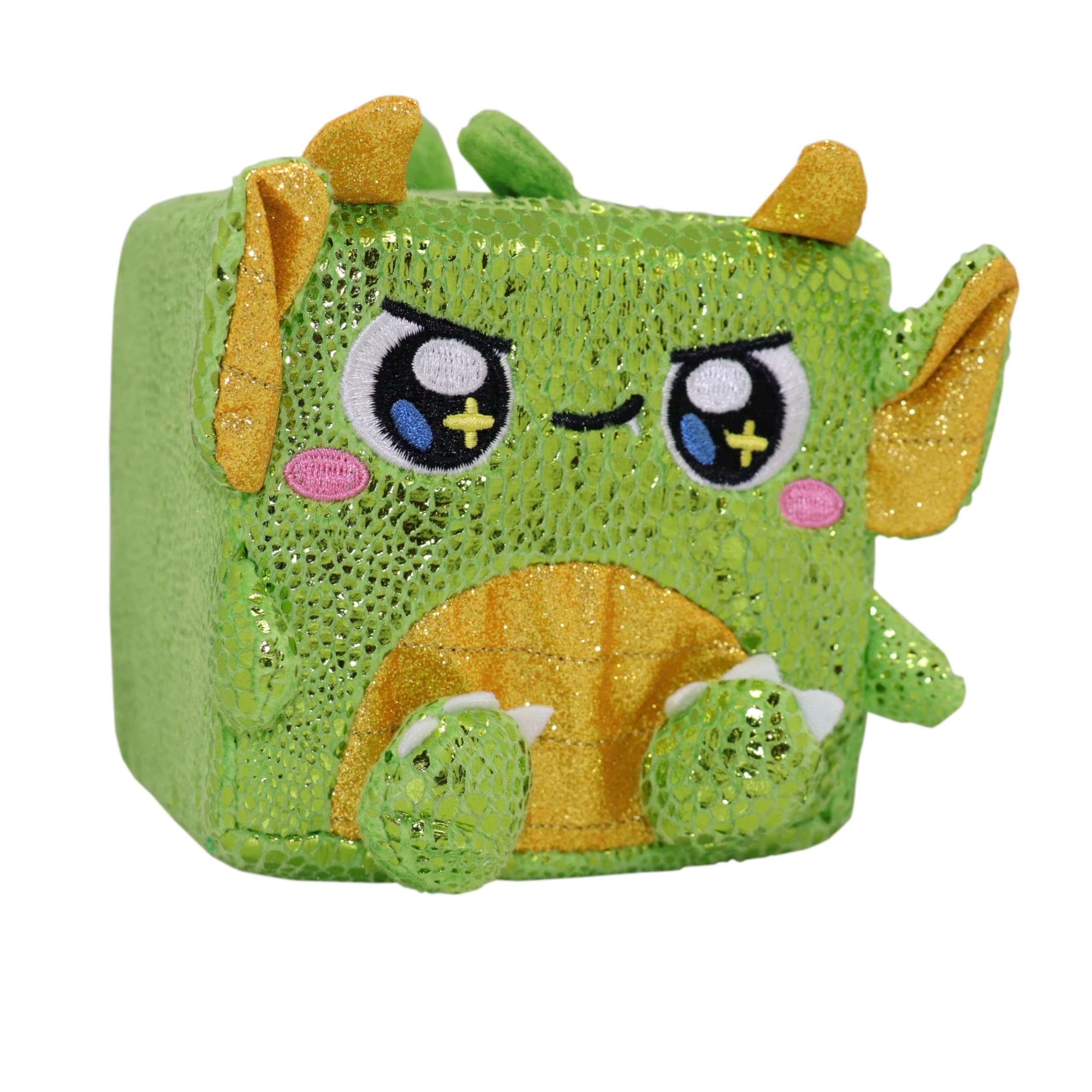 Cubeez Plush Dragon 10cm – Stackable Squishy Memory Foam Soft Toy, Fun Collectible with Quirky Characters, Collect All 12 for Stacks of Fun, 10x10x10cm, Suitable from Birth