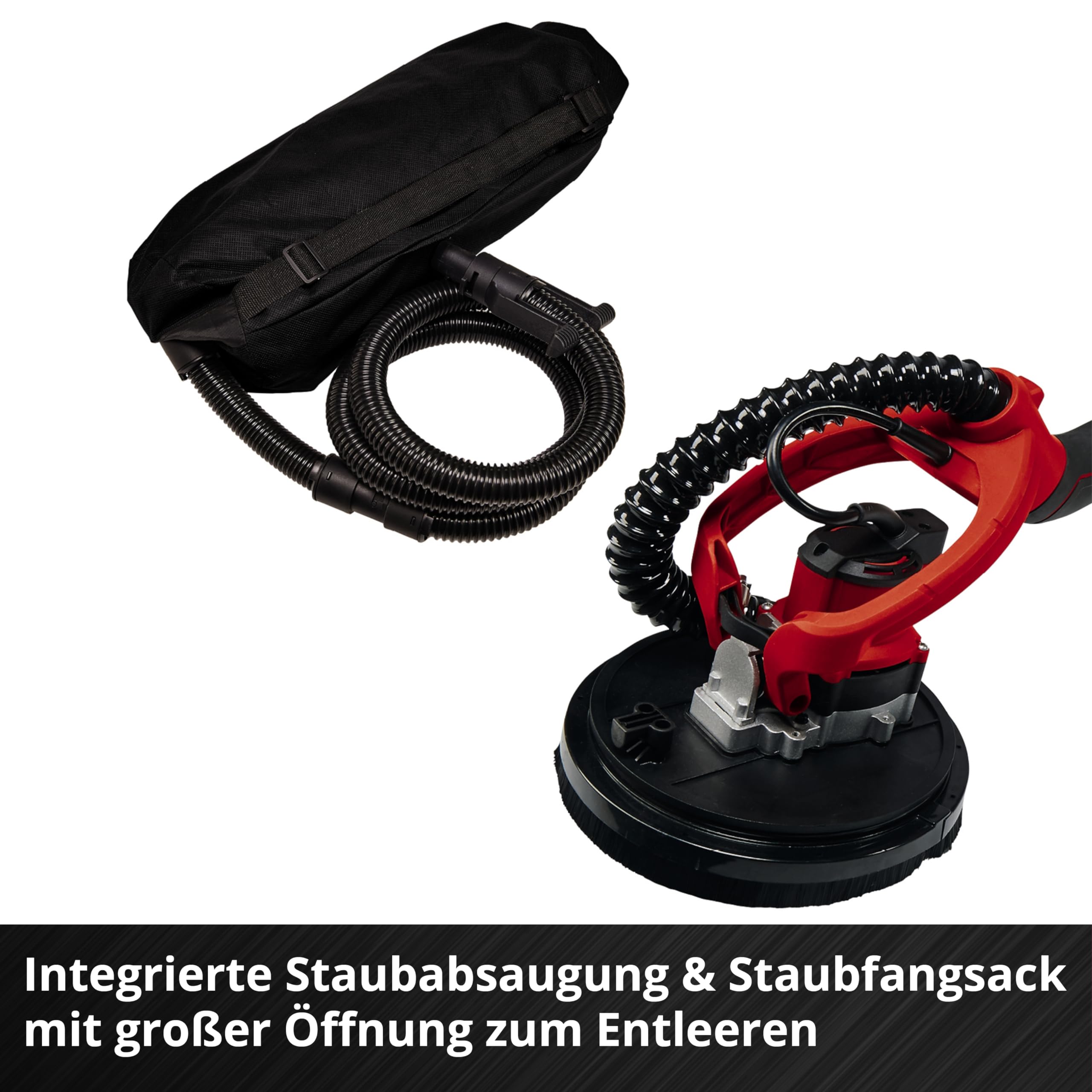 Einhell Akku-Trockenbauschleifer TP-DW 18/225 Li - Solo Power X-Change (Lithium-Ionen, inkl. Verlängerungsschlauch, Staubfangsack, Schleifpapier uvm. ohne Akku und Ladegerät) 9