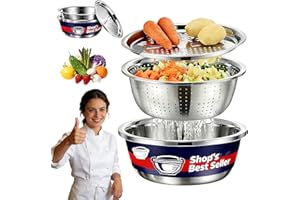 Multifunctional Stainless Steel Basin, Stainless Steel Shredding & Drainage Chopping Basin, 3-in-1 Stainless Steel Basin, Mul