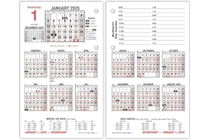AT-A-GLANCE 2025 Desk Calendar Refill, Daily, 4-1/2" x 7-1/2", Large, Loose-Leaf, Burkhart's Day Counter (E7125025)