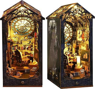 CRIOLPO Book Nook Kit Detective Agency 3D Wooden Puzzle with Sensor Light
