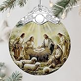 Christian Christmas Decoration, Nativity Christmas Ornament, Nativity Scene Ornament, Holy Family and Baby Jesus, Religious Holiday Decor, Religious Gifts, Christian Gifts, Gift Exchange, Gift Idea