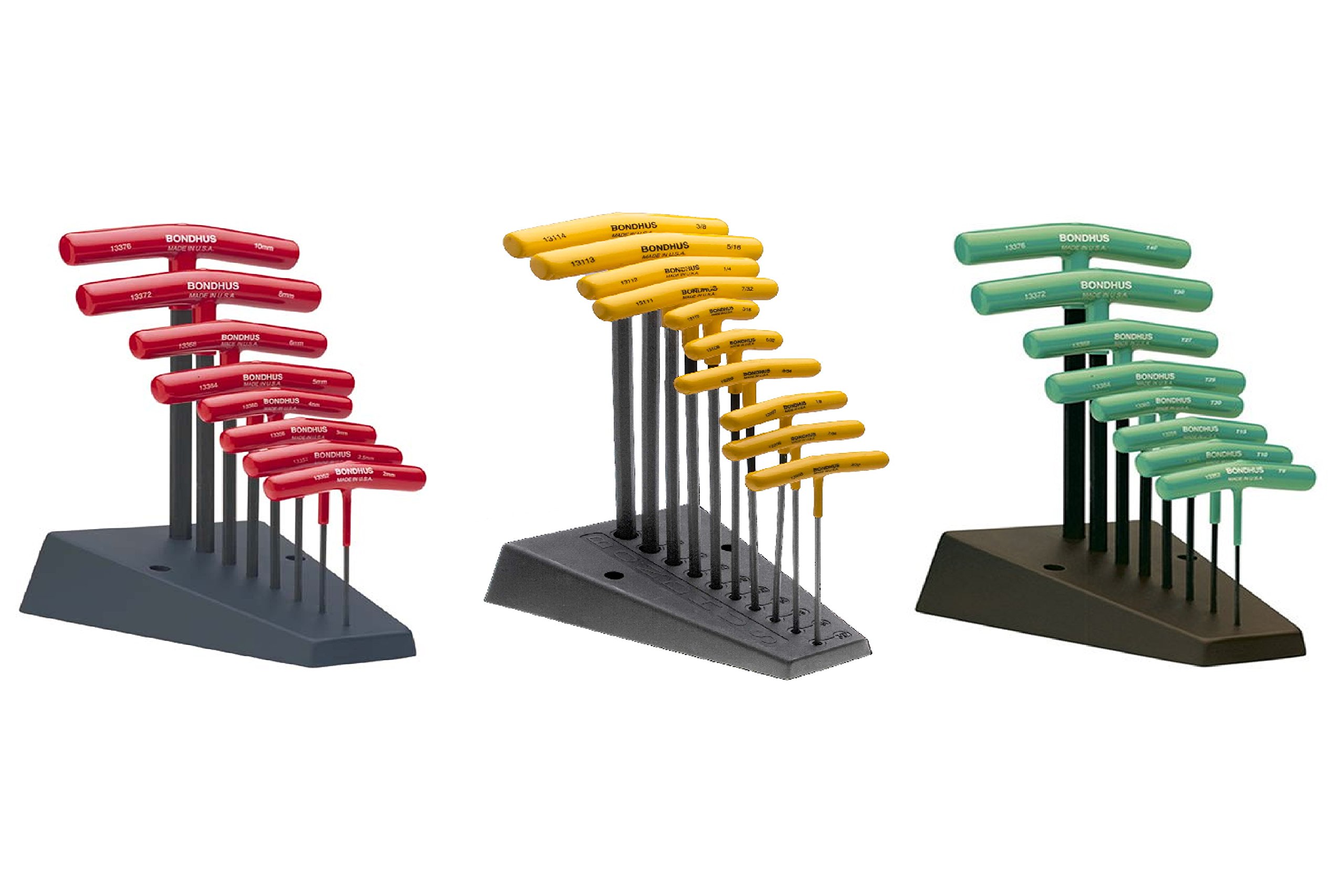 Metric and Inch Ball Driver Hex and Star 26 Piece T-Handle Sets with Stand - Bondhus 13189, Bondhus 13190, Bondhus 33034