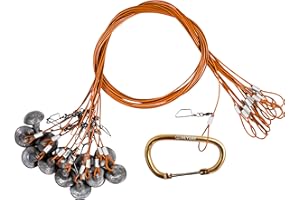 LIFETIME DECOYS Heyday Outdoors Duck Decoy Rig | 6ft 6oz Tangle-Free PVC-Coated Cable & Weights | Texas Decoy Rig Built for Duck Hunting (Mallard Foot Orange)