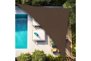Artpuch 10'X10'X14' Sun Shade Sail Curved Commercial Outdoor Shade Cover Mocha Brown Triangle Heavy Duty Permeable 185GSM Backyard Shade Cloth for Patio Garden Sandbox (We Make Custom Size)