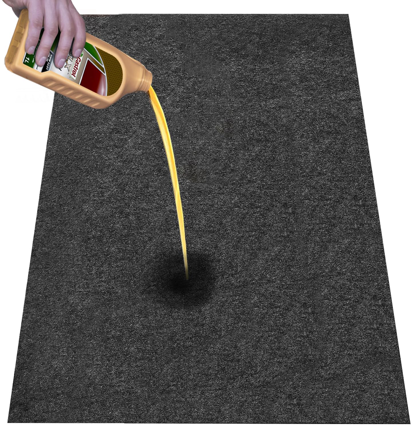 Photo 1 of 36X60 Iches Garage Mats Absorb Liquids Oil Drip Pan for Under Car Waterproof Rubber Backing Layer Oil Spill Mat Protects Floor from Spills Drips Splashes Stains Garage Floor Mat (36x60 in)
