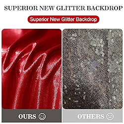 10x10ft Thick Red Glitter Backdrop Curtain Panels