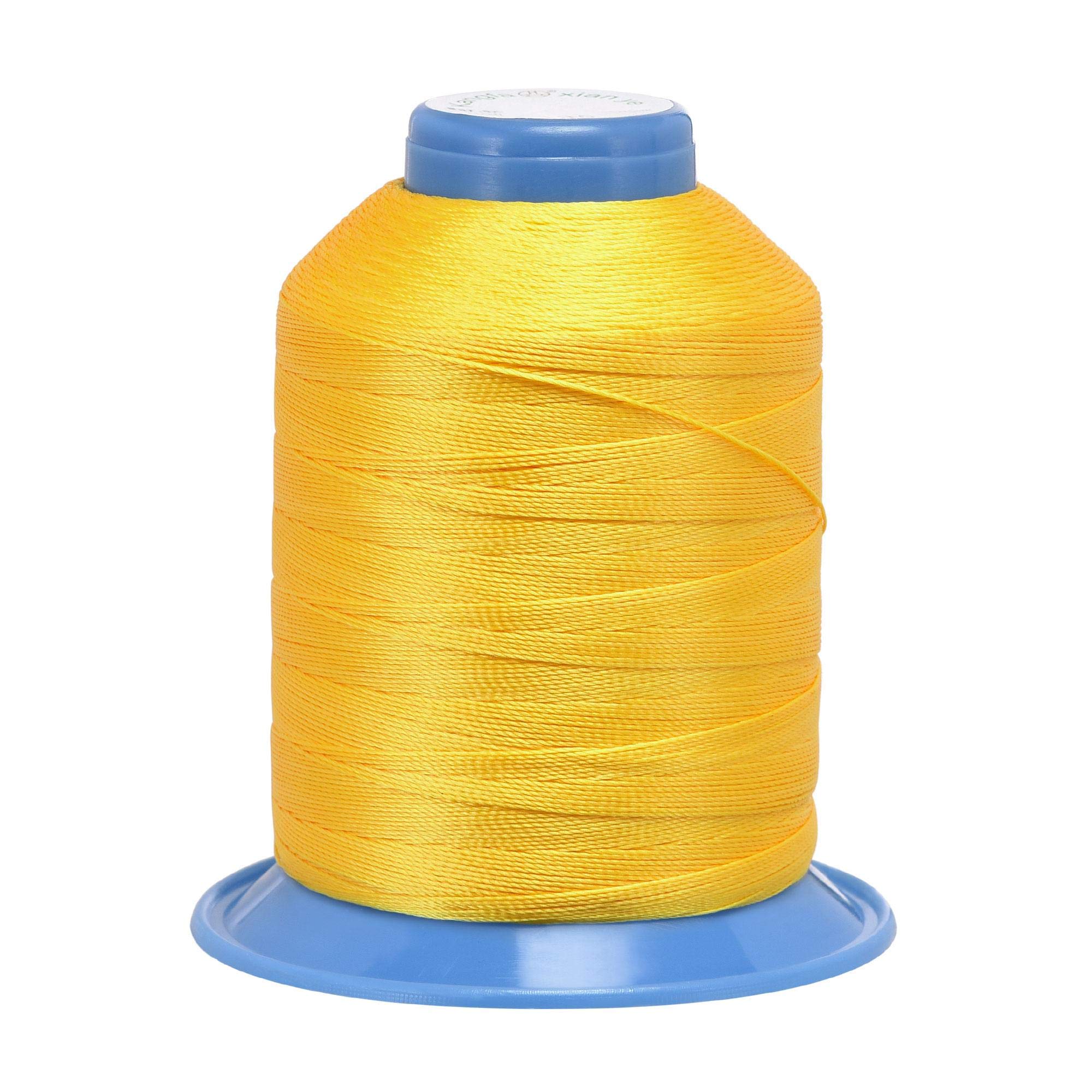 sourcing map Bonded Polyester Sewing Thread 610 Yards 420D/0.45mm Extra Strong Upholstery Thread for Manual and Machine Sews (Golden Yellow)