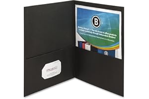 Business Source Double Pocket Portfolio - Black - Box of 25 (78490)