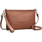 befen Genuine Leather Wristlet Wallet for Women Soft RFID Leather Clutch Purse with Built in Wallet Trendy Crossbody Bag