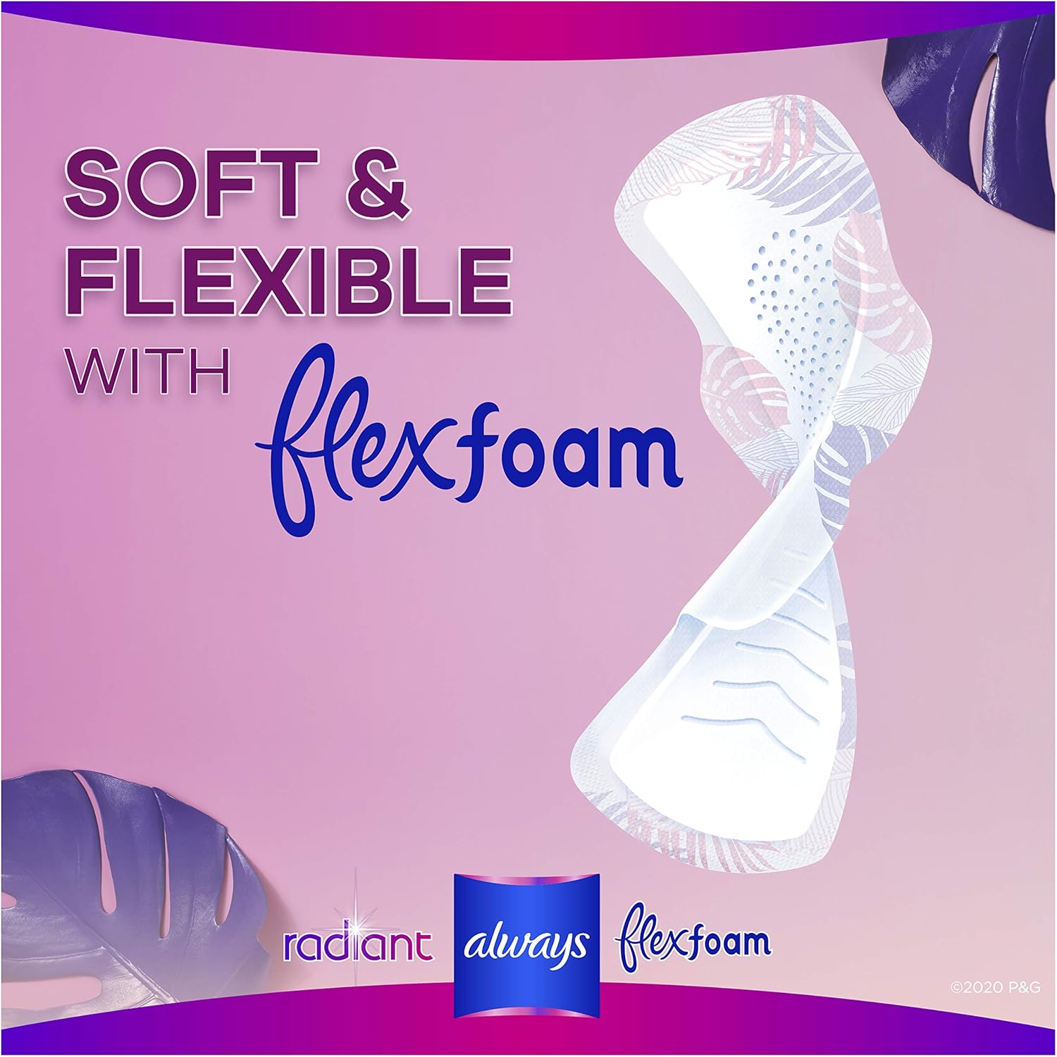 Always Radiant Feminine Pads for Women, Size 2, 78 Count, Heavy Flow Absorbency, with Flexfoam Wings, Light Clean Scent, 26 Count, Pack of 3 - 78 Count Total): Health & Personal Care