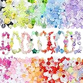 RYKOMO 400-500PCS Acrylic Beads, Cute Assorted Kawaii Aesthetic Beads for Jewelry Making, DIY Bracelet Necklace, Phone Lanyard (10 Candy Colors)