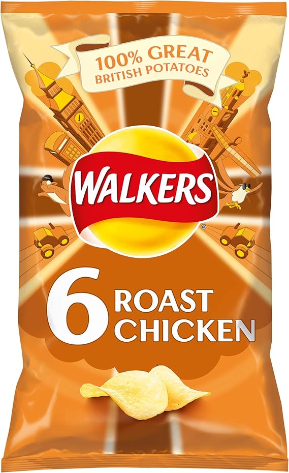 Walkers Roast Chicken Multipack Crisps, 6 x 25 g Amazon.co.uk Prime
