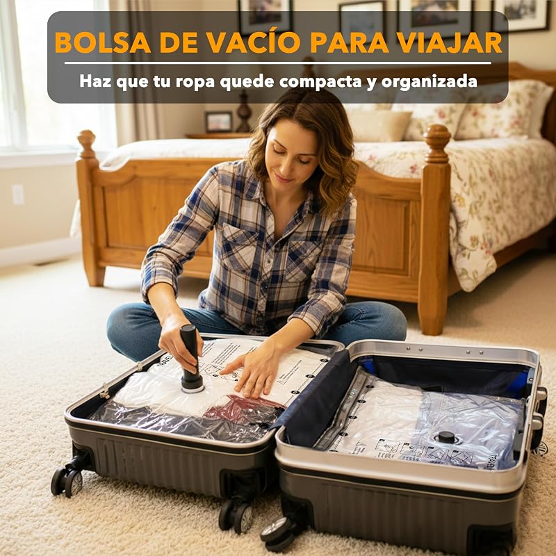 Bolsas Vacío Ropa Viaje con Bomba de Vacío Inalámbrica, 18 Bolsas — foto 2 de 5