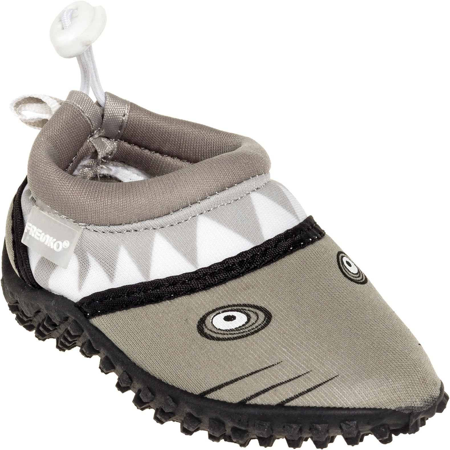 Frisky Shoes Fresko Kids Shark Aqua Slip-On Beach Water Shoes (Light Gray, 10 M Us Toddler)